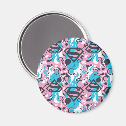 Supergirl kleurenpatroon met plash Swirls 7 Magneet (Voorkant / Achterkant)