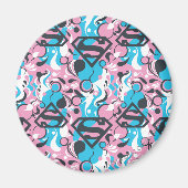 Supergirl kleurenpatroon met plash Swirls 7 Magneet (Voorkant)