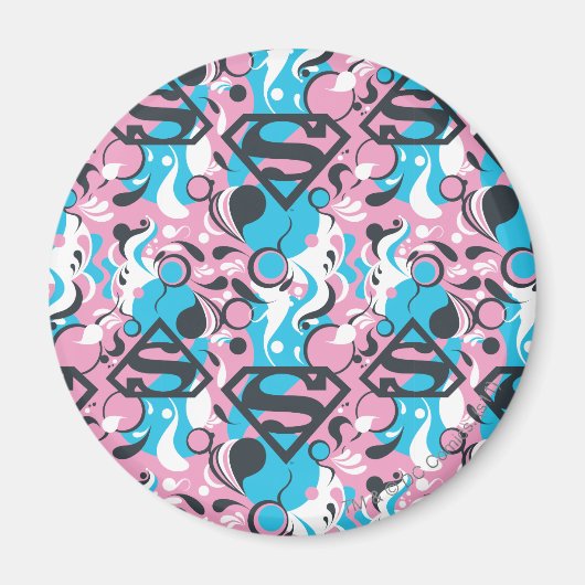 Supergirl kleurenpatroon met plash Swirls 7 Magneet (Voorkant)