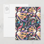 Supergirl kleurenpatroon met plash Swirls 8 Briefkaart (Voorkant / Achterkant)