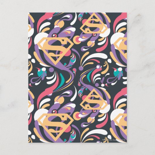 Supergirl kleurenpatroon met plash Swirls 8 Briefkaart (Voorkant)