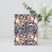 Supergirl kleurenpatroon met plash Swirls 8 Briefkaart (Staand voorkant)