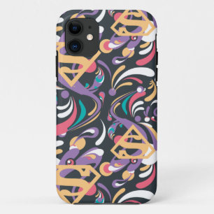 Supergirl kleurenpatroon met plash Swirls 8 Case-Mate iPhone Case