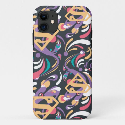 Supergirl kleurenpatroon met plash Swirls 8 Case-Mate iPhone Case (Achterkant)