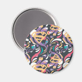 Supergirl kleurenpatroon met plash Swirls 8 Magneet (Voorkant / Achterkant)