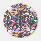 Supergirl kleurenpatroon met plash Swirls 8 Magneet (Voorkant)