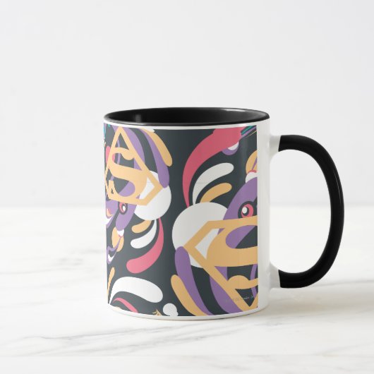 Supergirl kleurenpatroon met plash Swirls 8 Mok (Rechts)