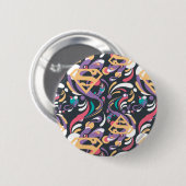Supergirl kleurenpatroon met plash Swirls 8 Ronde Button 5,7 Cm (Voorkant /achterkant)