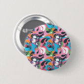 Supergirl kleurenpatroon met schouderriem 2 ronde button 5,7 cm (Voorkant /achterkant)