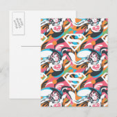 Supergirl kleurenpatroon met schouderriem 4 briefkaart (Voorkant / Achterkant)