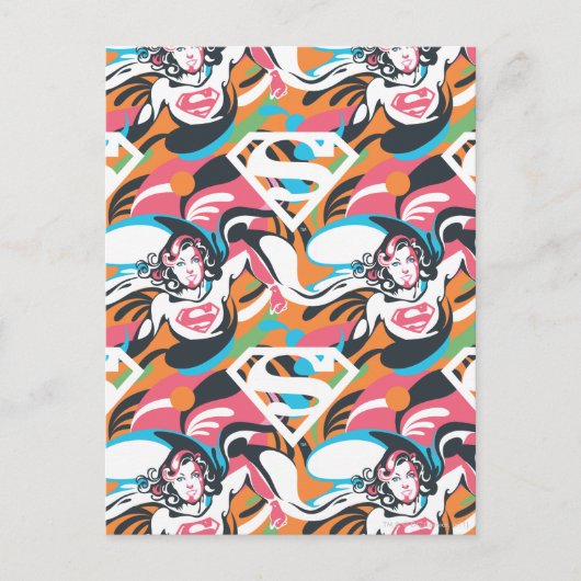 Supergirl kleurenpatroon met schouderriem 4 briefkaart (Voorkant)