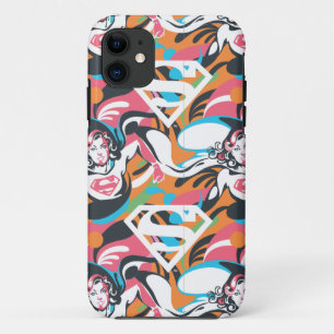 Supergirl kleurenpatroon met schouderriem 4 iPhone 11 hoesje