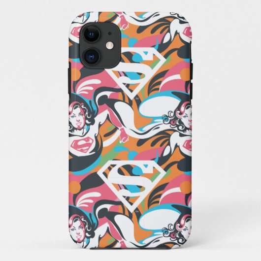 Supergirl kleurenpatroon met schouderriem 4 Case-Mate iPhone case (Achterkant)
