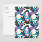 Supergirl kleurenpatroon met schouderriem 5 briefkaart (Voorkant / Achterkant)