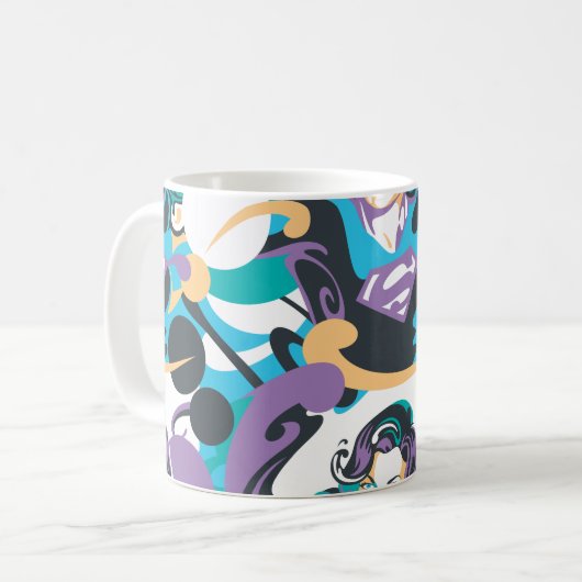 Supergirl kleurenpatroon met schouderriem 5 koffiemok (Voorkant links)