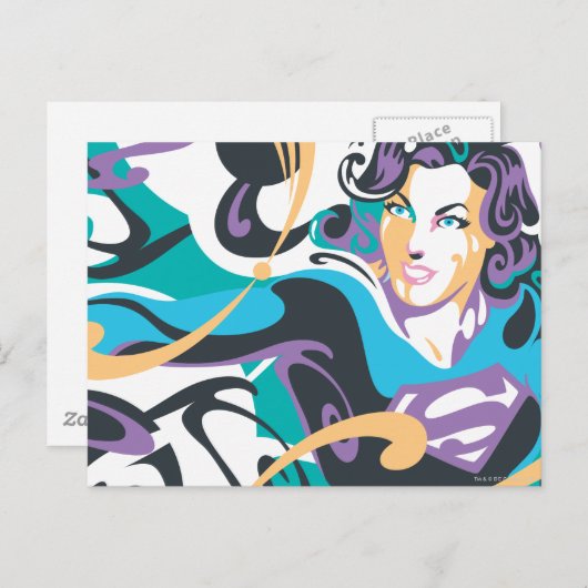 Supergirl-kleurenschouderriem 1 briefkaart (Voorkant / Achterkant)