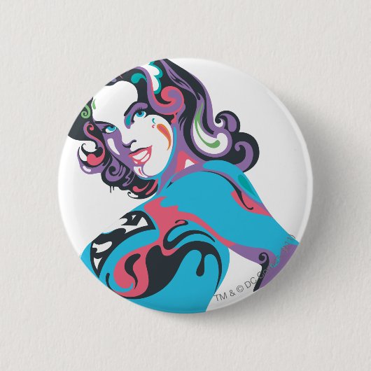Supergirl Kleurspat Pose 1 Ronde Button 5,7 Cm (Voorkant)