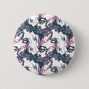 Supergirl Kleurspat Spatpatroon 3 Ronde Button 5,7 Cm