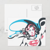 Supergirl kleurspuitje 2 briefkaart (Voorkant / Achterkant)