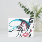 Supergirl kleurspuitje 2 briefkaart (Staand voorkant)
