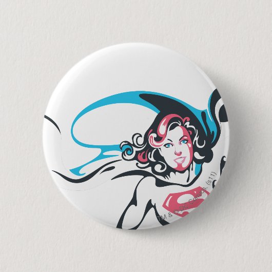 Supergirl kleurspuitje 2 ronde button 5,7 cm (Voorkant)