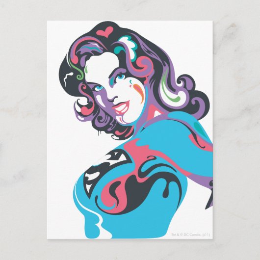 Supergirl kleurstof plash pose 1 briefkaart (Voorkant)