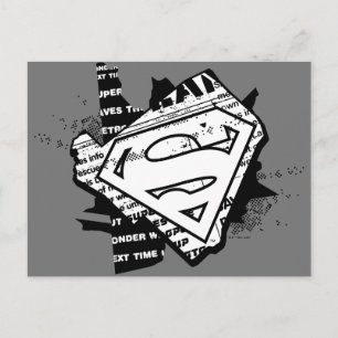 Supergirl krantenpapier S-Shield Briefkaart