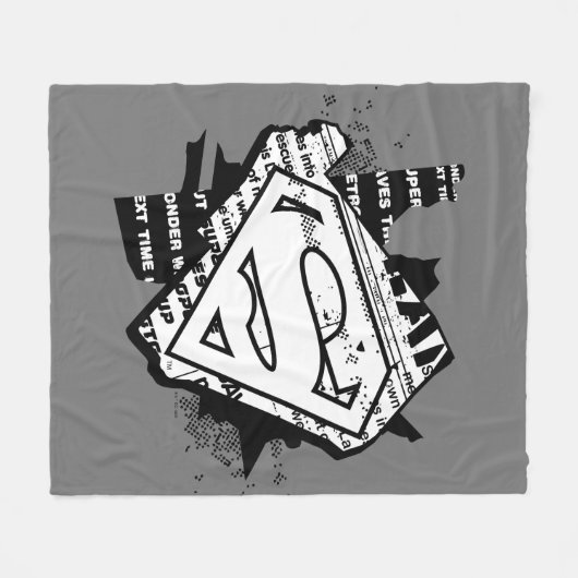 Supergirl krantenpapier S-Shield Fleece Deken (Voorkant (Horizontaal))