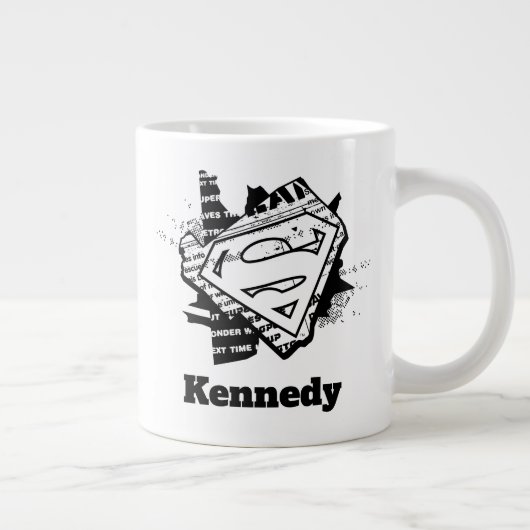 Supergirl krantenpapier S-Shield Grote Koffiekop (Rechts)
