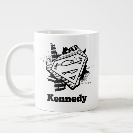 Supergirl krantenpapier S-Shield Grote Koffiekop (Links)