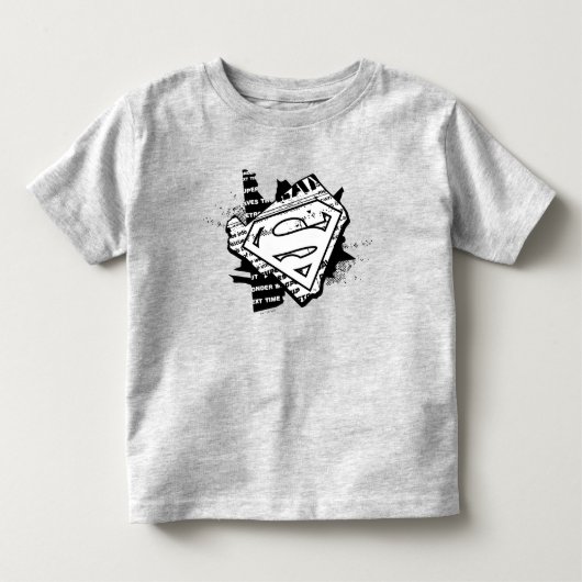 Supergirl krantenpapier S-Shield Kinder Shirts (Voorkant)