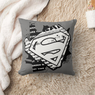 Supergirl krantenpapier S-Shield Kussen