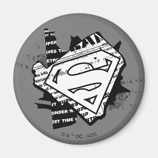 Supergirl krantenpapier S-Shield Magneet (Voorkant)