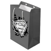 Supergirl krantenpapier S-Shield Medium Cadeauzakje (Achterkant Gekanteld)