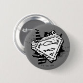 Supergirl krantenpapier S-Shield Ronde Button 5,7 Cm (Voorkant /achterkant)