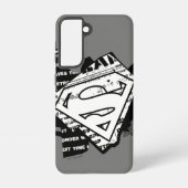 Supergirl krantenpapier S-Shield Samsung Galaxy Hoesje (Achterkant)