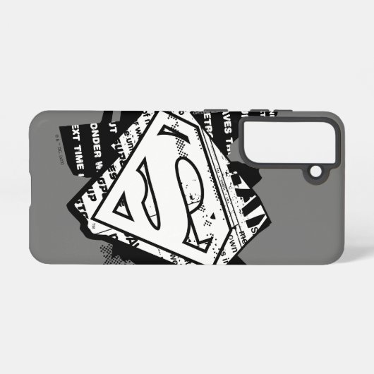 Supergirl krantenpapier S-Shield Samsung Galaxy Hoesje (Achterkant horizontaal)