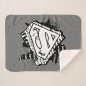 Supergirl krantenpapier S-Shield Sherpa Deken (Voorkant (horizontaal))