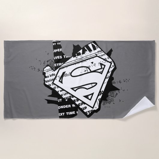 Supergirl krantenpapier S-Shield Strandlaken (Voorkant)