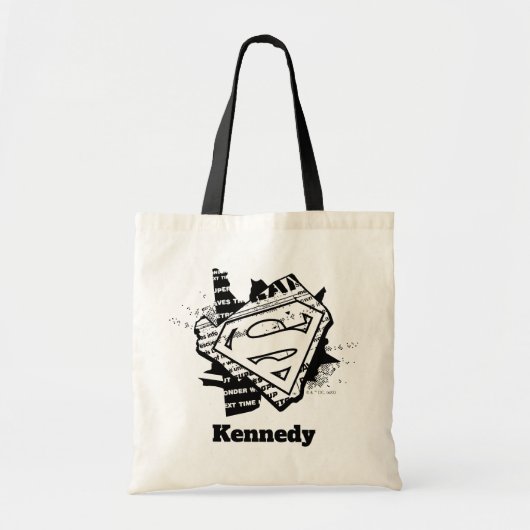 Supergirl krantenpapier S-Shield Tote Bag (Voorkant)