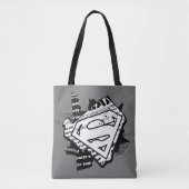 Supergirl krantenpapier S-Shield Tote Bag (Voorkant)