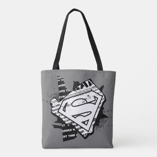 Supergirl krantenpapier S-Shield Tote Bag (Achterkant)