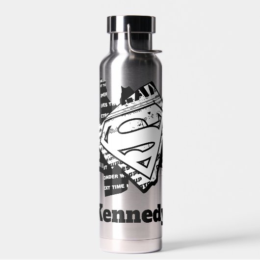 Supergirl krantenpapier S-Shield Waterfles (Links)