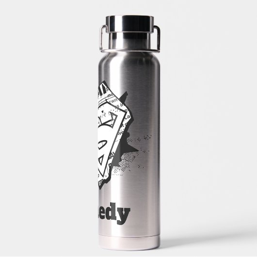 Supergirl krantenpapier S-Shield Waterfles (Achterkant)