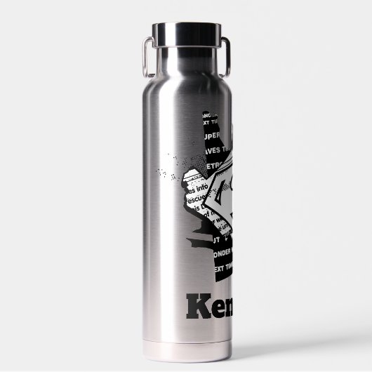 Supergirl krantenpapier S-Shield Waterfles (Voorkant)