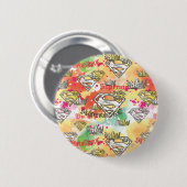 Supergirl kroonpatroon ronde button 5,7 cm (Voorkant /achterkant)