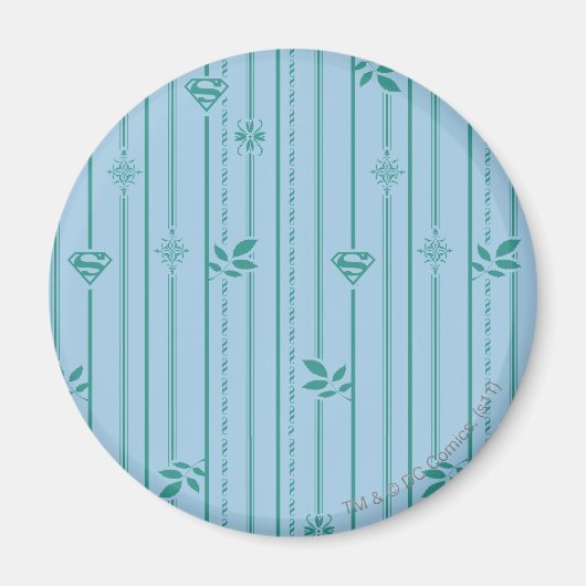 Supergirl Leaf Pattern Blue Magneet (Voorkant)