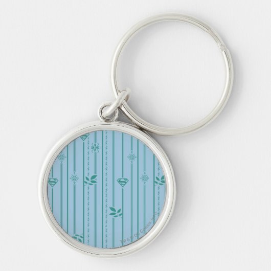 Supergirl Leaf Pattern Blue Sleutelhanger (Voorkant)