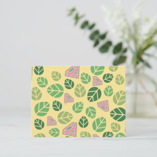Supergirl Leaf Pattern Briefkaart (Staand voorkant)