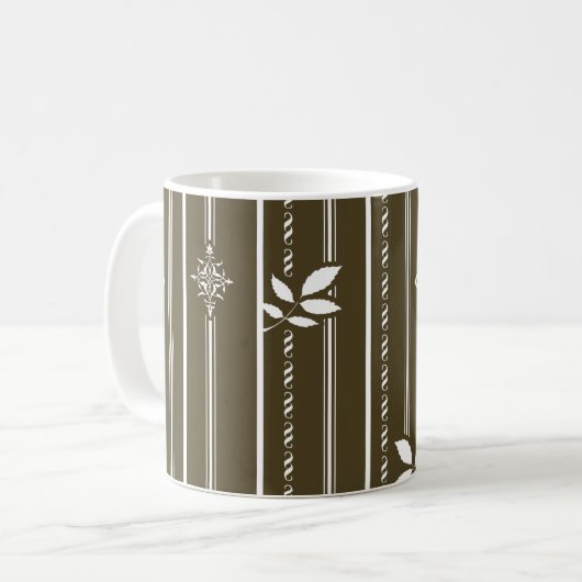 Supergirl Leaf Pattern Brown Koffiemok (Voorkant links)